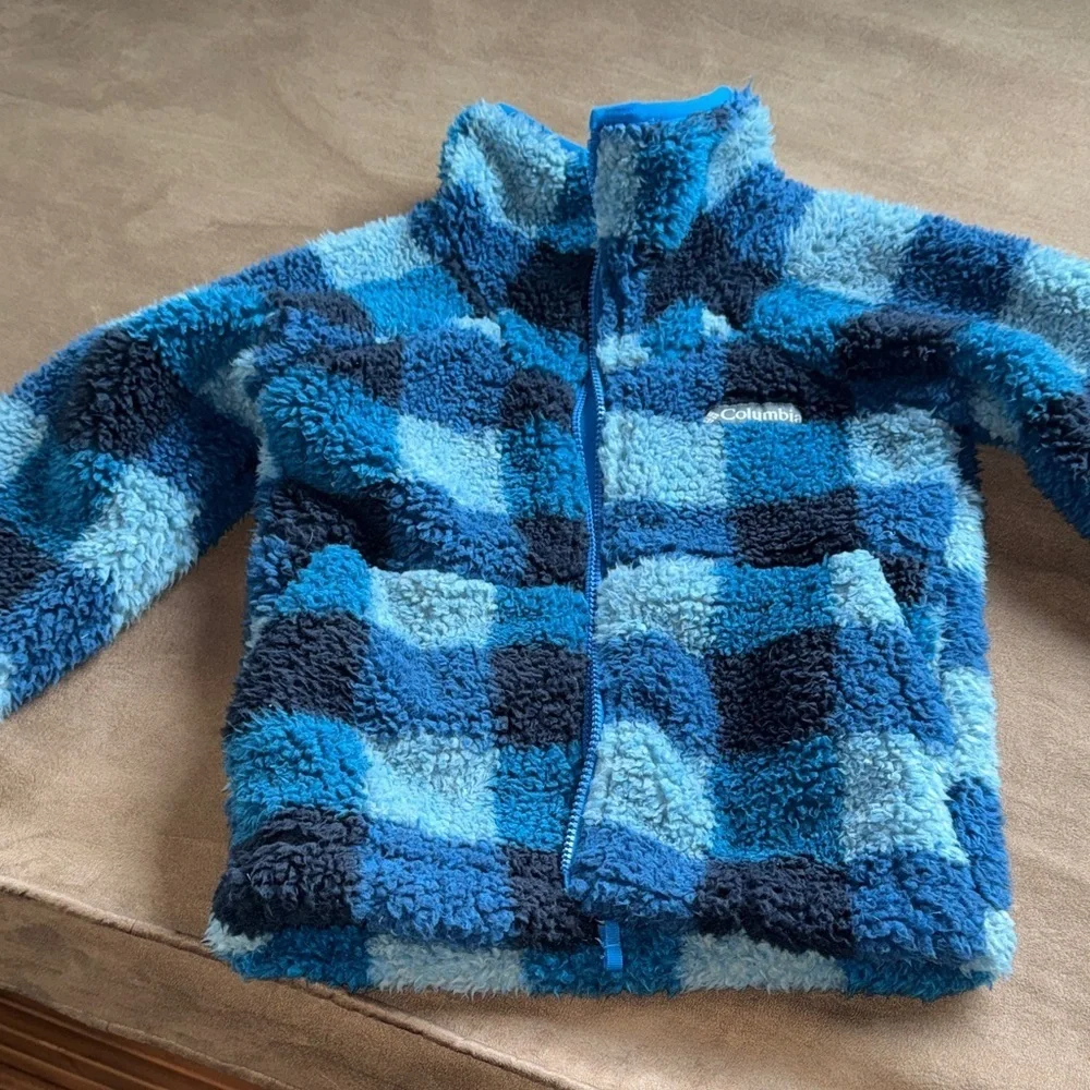 Columbia Kids' Plaid Blue Fleece